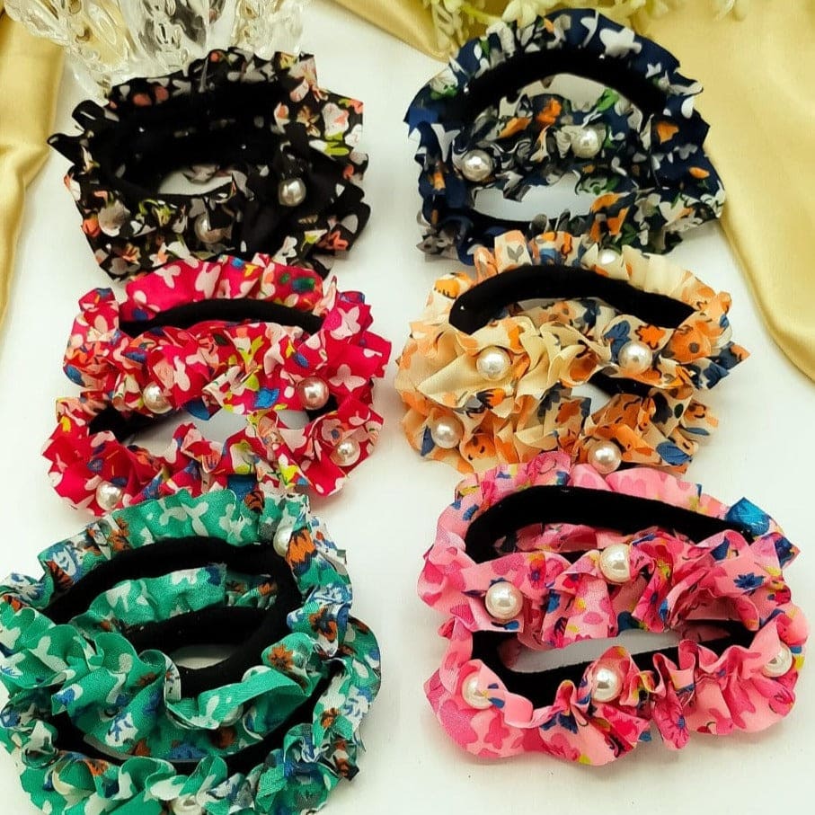 Pack of 6 Hair Scrunchies, Elastic Bands Ponytail Holder, Ties Rope Chiffon Headband, Anti-Hair-Breakage Ponies Set for Girls, Women Pack of 6 Hair Scrunchies, Elastic Bands Ponytail Holder, Ties Rope Chiffon Headband, Anti-Hair-Breakage Ponies Set for Girls, Women